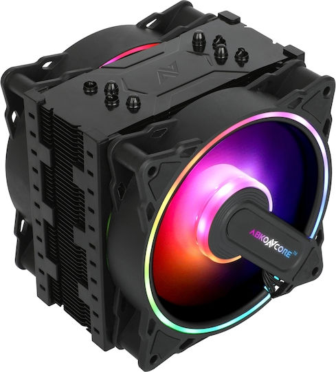 ABKONCORE Coolstorm T404 Dual Hurricane Cooler Procesor pentru Socket /1/2/0/0/1/1/5/x/ cu RGB Iluminare