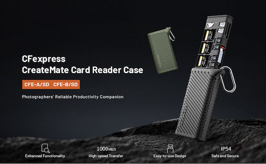 Pgytech Createmate CFexpress Тип B/SD Кард Рийдър Калъф Мъховозелен