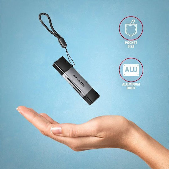 Axagon Card Reader USB 3.2 USB 3.0 USB 2.0 Type-C για SD/microSD