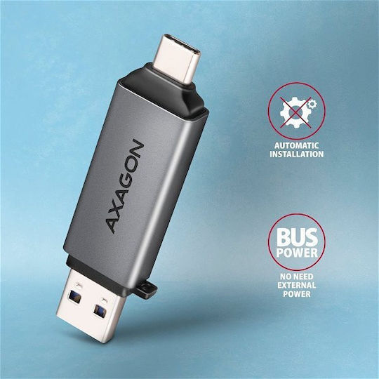 Axagon Card Reader USB 3.2 USB 3.0 USB 2.0 Type-C για SD/microSD