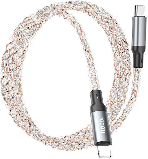 Hoco U112 Shine LED USB-A to Lightning Cable Χρυσό 1m (38972)
