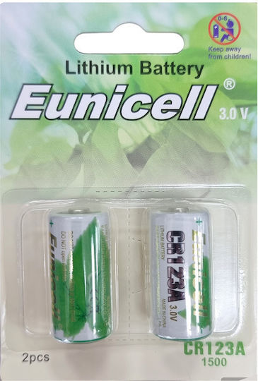 Eunicell Lithium Batteries CR123 3V Single Use Long Life 2pcs