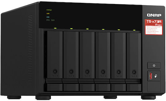 QNap TS-673A-8G NAS Tower με 6 θέσεις για HDD/SSD και 2 θύρες Ethernet