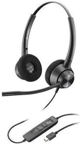 Poly Auf dem Ohr Multimedia-Headsets mit Mikrofon und Verbindung USB-A in Schwarz Farbe 214568-01