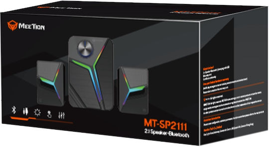 Meetion SP2111 2.1 Wireless Speakers with RGB and Bluetooth 15W Black
