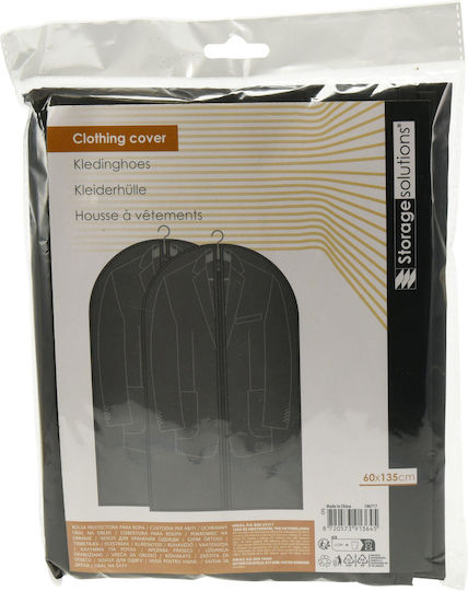Excellent Houseware Пластмасова Чанта За Съхранение На Костюми В Черен Цвят 60x135см 2 Бройки