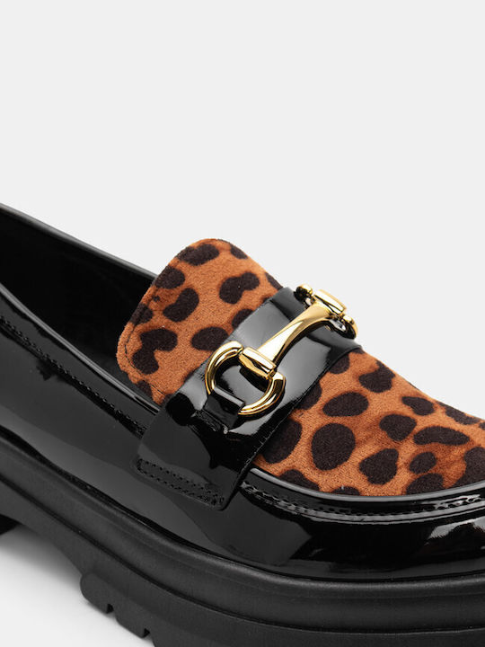 Moccasins with Animal Print Detail & Buckle 4309413-animal Print