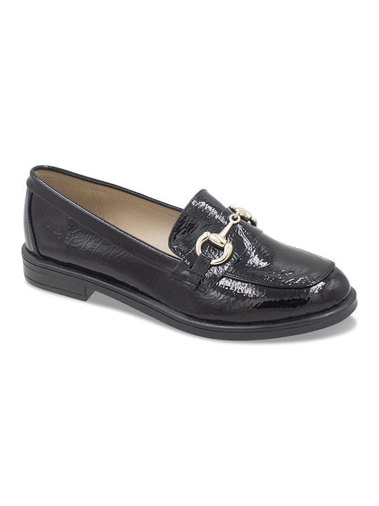 Tsouderos Shoes Damen Mokassins in Schwarz Farbe