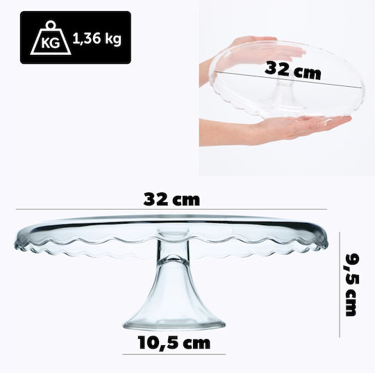 Kadax Cake Stand Transparent 32x32cm