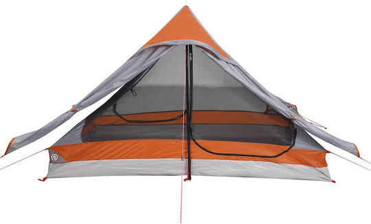 vidaXL Σκηνή Camping Γκρι για 2 Άτομα 225x136x133εκ.