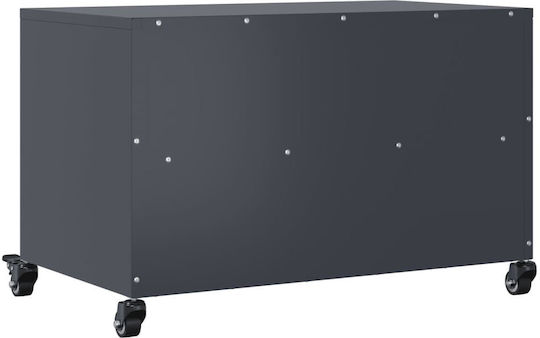 TV-Ständer Aus Metall Mit Rädern Anthrazit M68xT39xH43,5cm