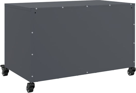 TV-Ständer Metall mit Rädern Anthrazit M68xT39xH43,5cm
