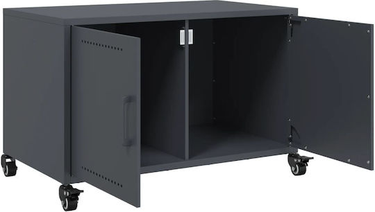 TV-Ständer Metall mit Rädern Anthrazit M68xT39xH43,5cm