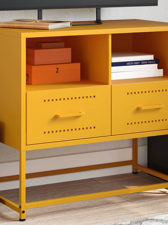Metal TV Stand Mustard Yellow M68xD39xH60.5cm
