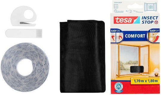 Tesa Window Mosquito Net With Magnetic Tape Permanent Black 240x120cm
