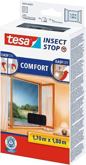 Tesa Window Mosquito Net With Magnetic Tape Permanent Black 240x120cm