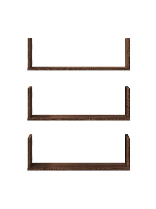 Wall Shelves Brown 3 Pieces 58x18x18 cm