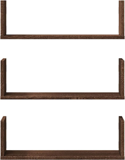 Ράφια Καφέ (3τμχ) 58x18x18εκ.