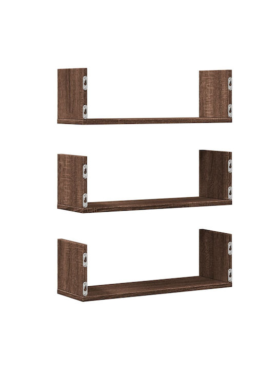 Wall Shelves Brown 3 Pieces 58x18x18 cm