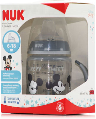 Nuk First Choice Cana de antrenament Silicon cu mânere Gri Disney Mickey pentru 6m+m+ 150ml