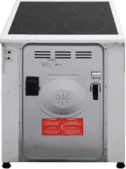 Crown Stove 65L With Ceramic Hobs W57cm White