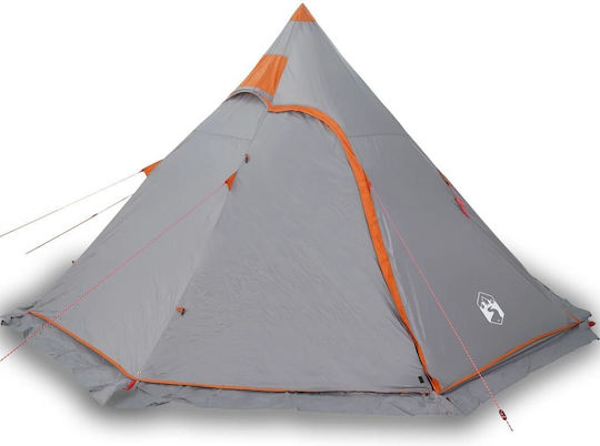 vidaXL Tipi Camping Tent Gray for 5 People 366x366x205cm