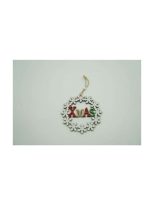 Hanging Ornament Wreath Wooden Multicolour 12x12cm