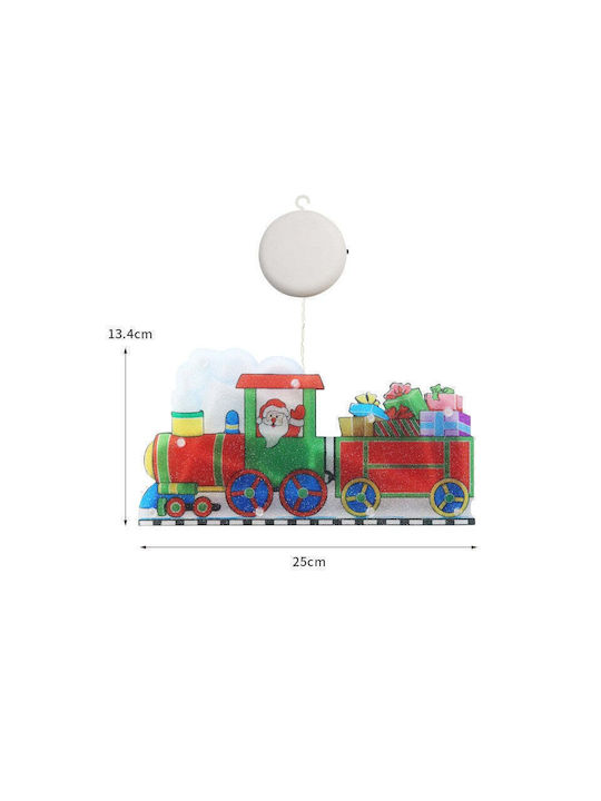 Beleuchtet Weihnachtliche Glas Figur Zug Weiß Höhe 26cm