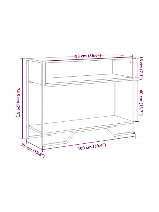 Konsole Smoky Oak L100xB35xH74.5cm
