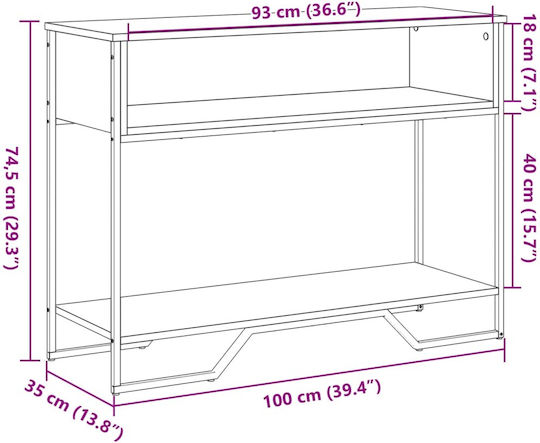 Konsole Coffee L100xB35xH74.5cm