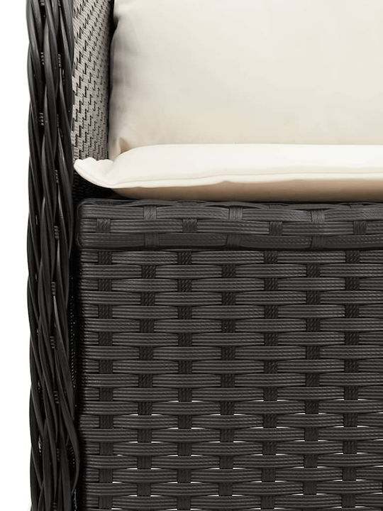 Garden & Outdoor Furniture Sets Living Room Set 3 Pieces Black with Pillows