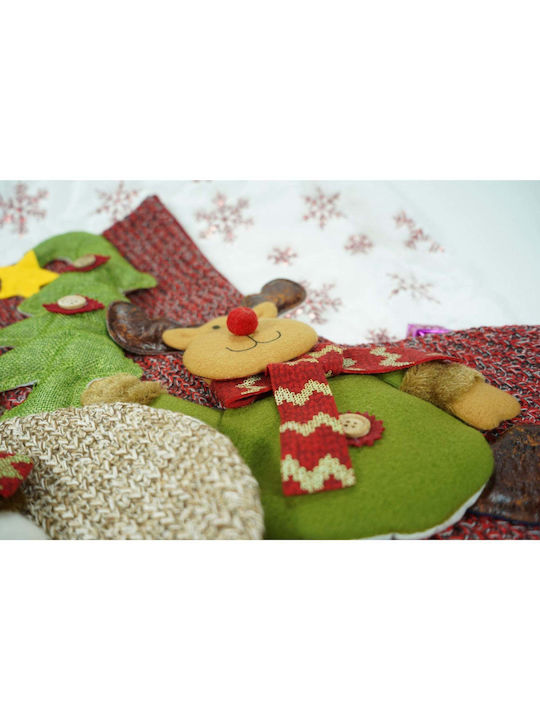 Weihnachtliche Dekorative Socke mit Τάρανδο L45xB20cm. Rot