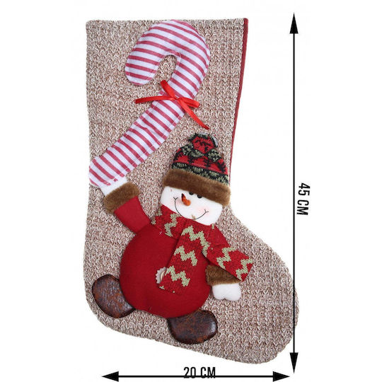 Șosetă Decorativă de Crăciun L45xl20cm. Maro