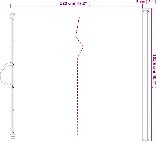 vidaXL Υφασμάτινο Διαχωριστικό Σκύλου 125x102.5εκ. Λευκό
