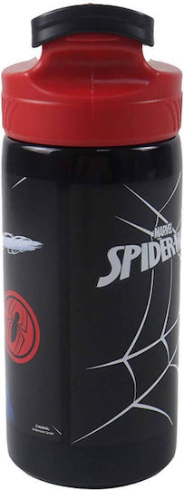 Gim Spiderman Black City Kids Water Bottle Spiderman Stainless Steel with Straw Black 500ml
