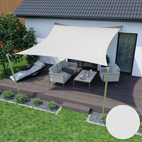 AIO Factory Квадратен Shade Sail Бял 5x5m AIO Factory Квадратен Shade Sail Бял 5x5m