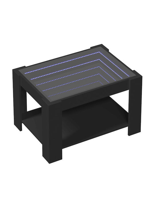 Rectangular Glass Side Table Black M73xW53xH45cm