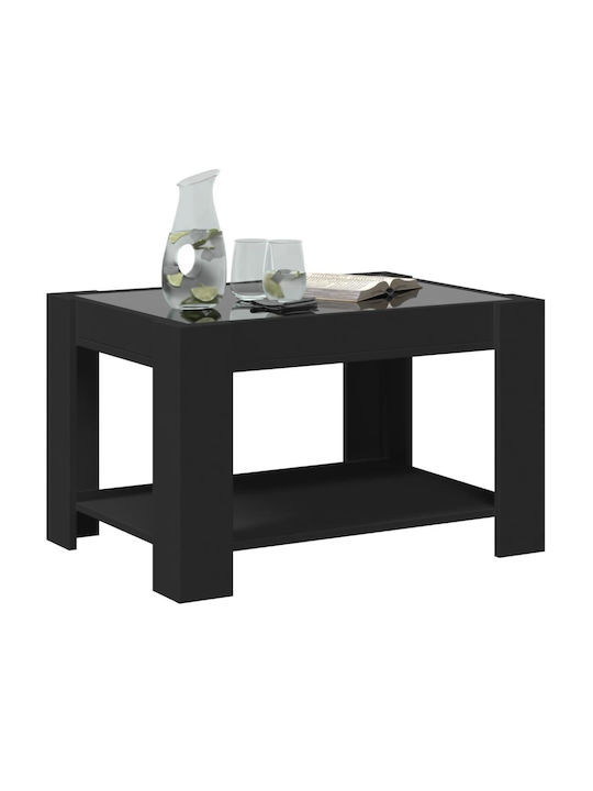 Rectangular Glass Side Table Black M73xW53xH45cm
