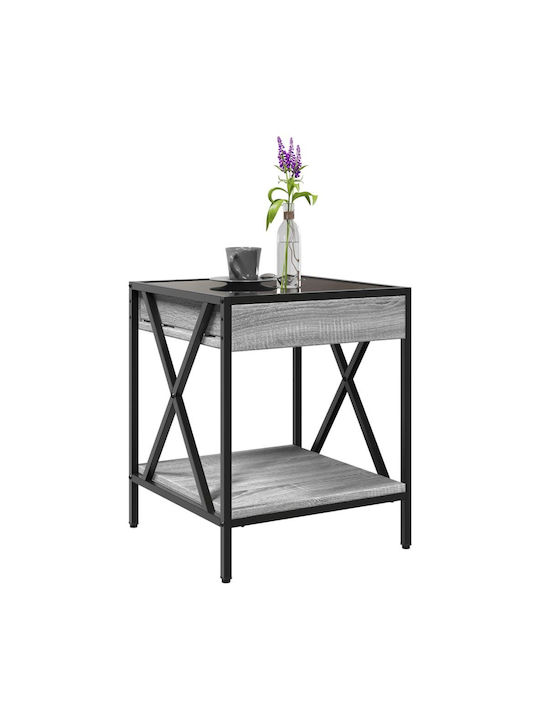 Rectangular Glass Side Table Gray Sonoma M40xW40xH50cm