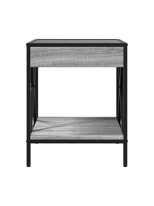 Rectangular Glass Side Table Gray Sonoma M40xW40xH50cm