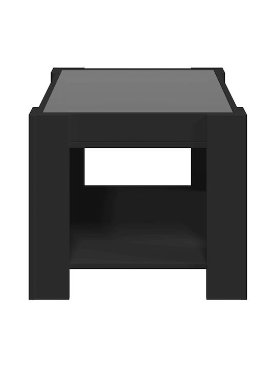 Rectangular Glass Side Table Black M73xW53xH45cm