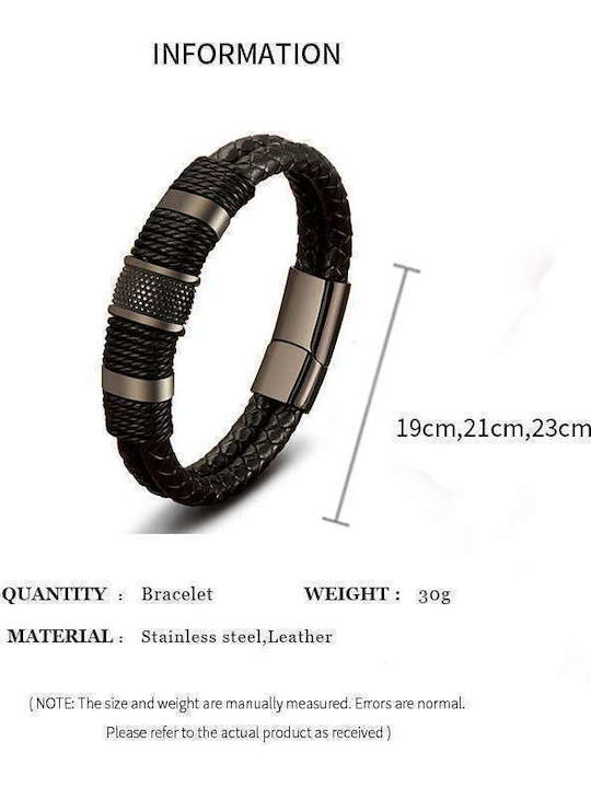 Black Leather Bracelet Black Details Black Clasp Molfs