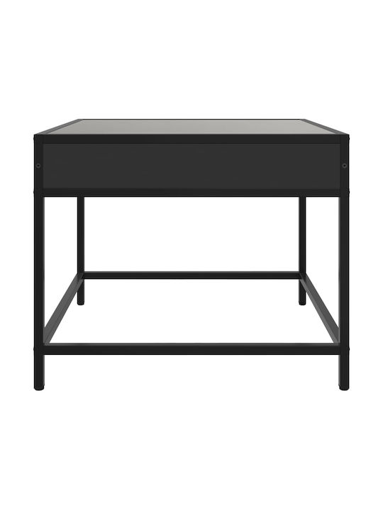 Square Side Table Glass Black 50x50x41 cm