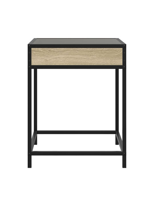Square Glass Side Table Sonoma Oak M40xW40xH51cm