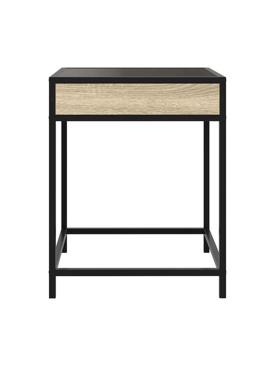 Square Glass Side Table Sonoma Oak M40xW40xH51cm