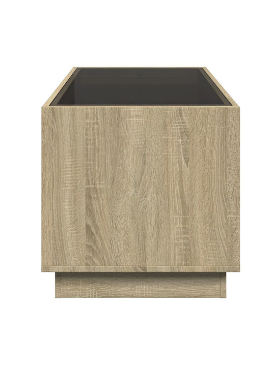 Rectangular Glass Side Table Sonoma Oak 70x50x50 cm