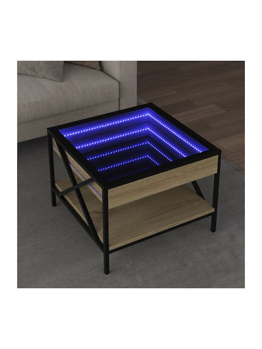 Square Glass Coffee Table Brown M50xL50xH38cm