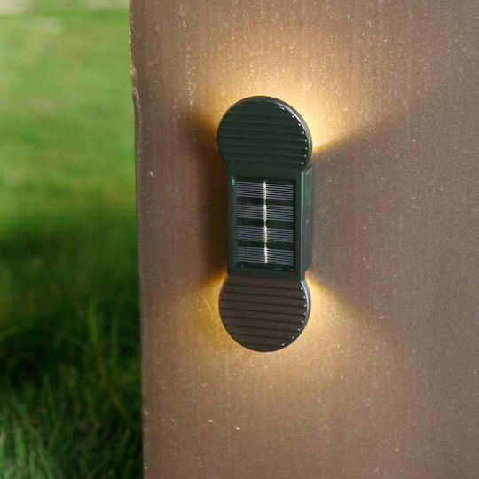 Led Flippy Solar Light Abs Polycarbonate Water Resistant IP65 2 SMD LEDs Wall Stairs 1.2V 600mAh 16 x 5.9 x 3.3 cm Warm White Light Black