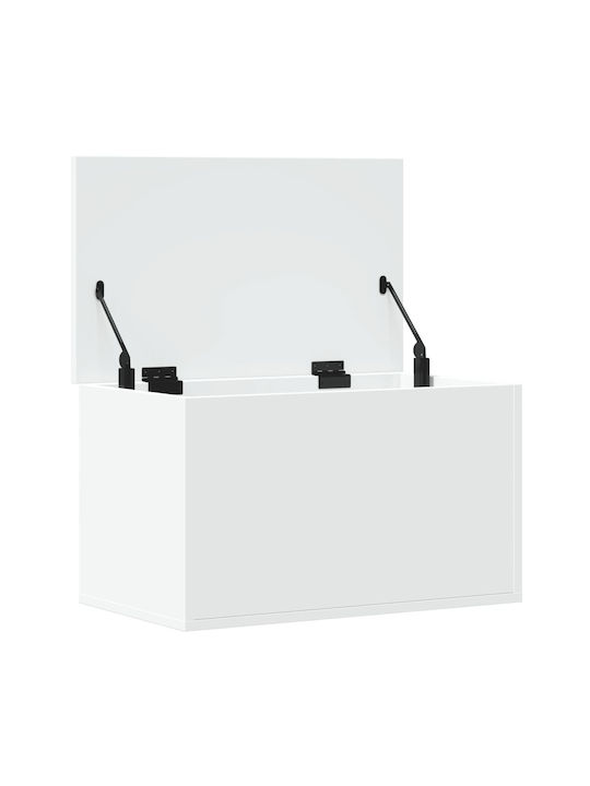 vidaXL Wooden Storage Box with Lid White 60x35x35cm 1pcs