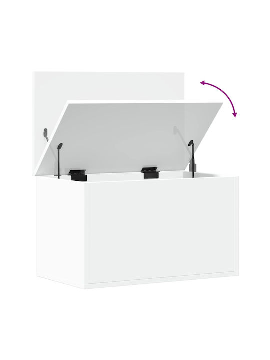 vidaXL Wooden Storage Box with Lid White 60x35x35cm 1pcs